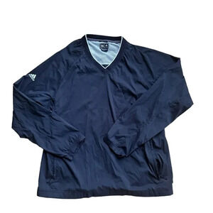 Adidas Black ClimaProof Windbreaker Pullover V-neck Long Sleeve Sportswear L